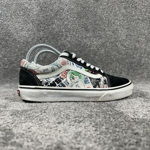 VANS Old Skool Stickers Men's 6.5 Women’s 8 Canvas Suede Skate Shoes Used